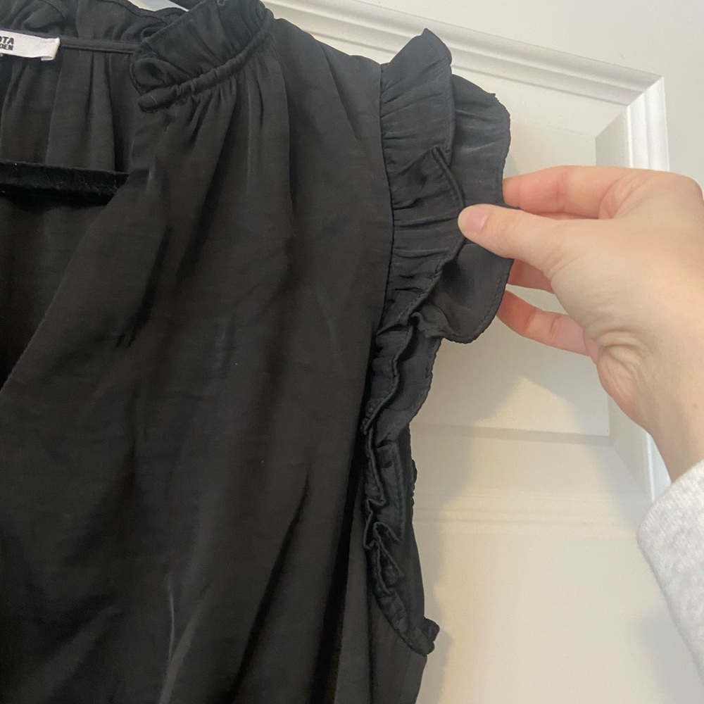 BB Dakota by Steve Madden black ruffle mini dress- XS NWOT - Picture 6 of 9